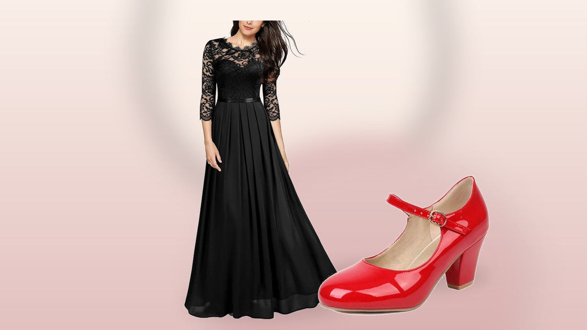 Robe noire et escarpin rouge pour composer un look inspiré d’Édith Piaf Image