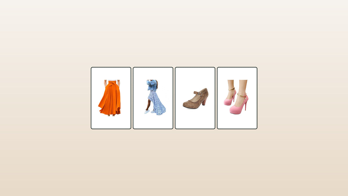 Tenue d’invitée pour un mariage bohème chic avec deux jupes et deux paires de chaussures rétro Image