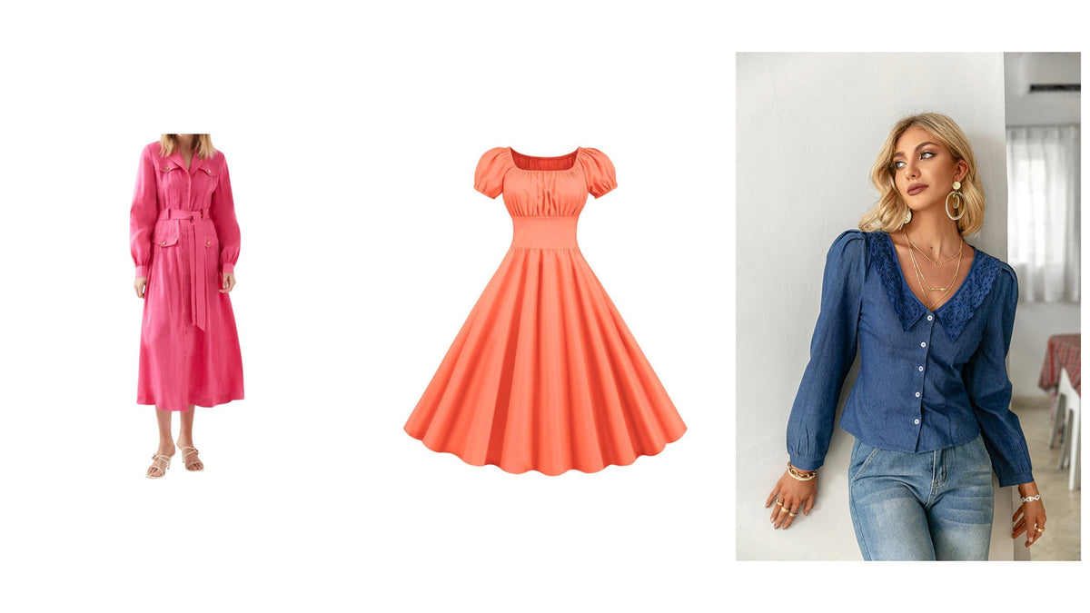 Trois silhouettes aux aplats rose, orange et bleu pour composer une tenue inspirée par la couleur chez Henri Matisse