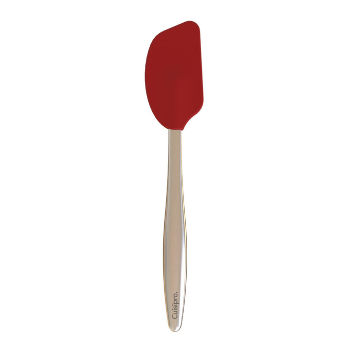 CUISIPRO Mini Silikonschaber mit Edelstahlgriff, rot, Länge: 20 cm