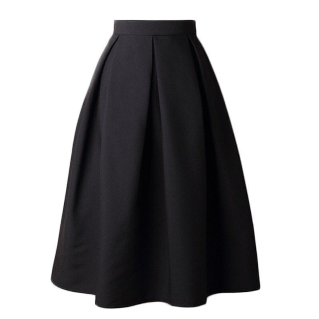 Jupe évasée vintage noire vue de face