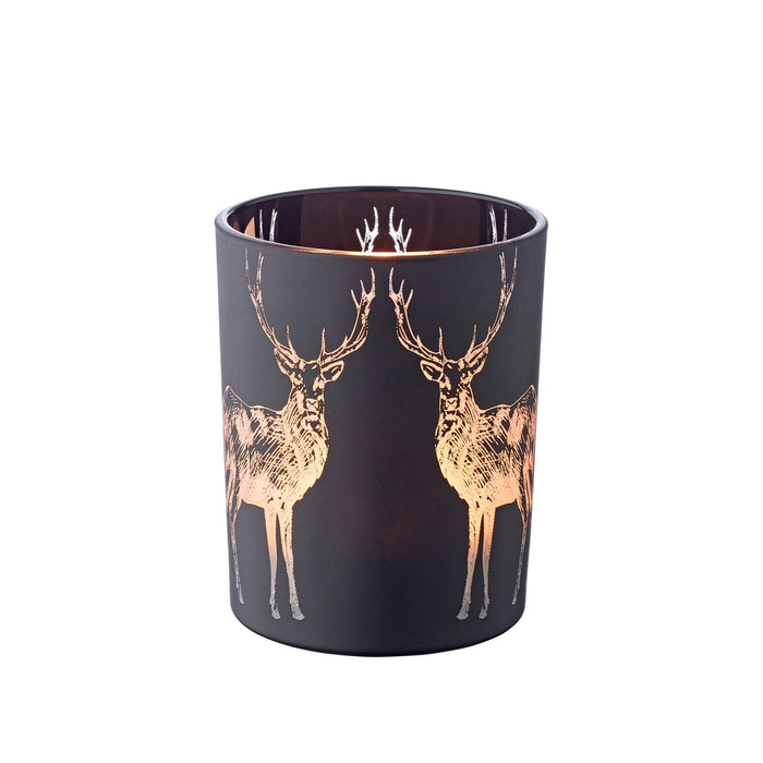 EDZARD Glas Windlicht Hirsch Tiu H 13 cm
