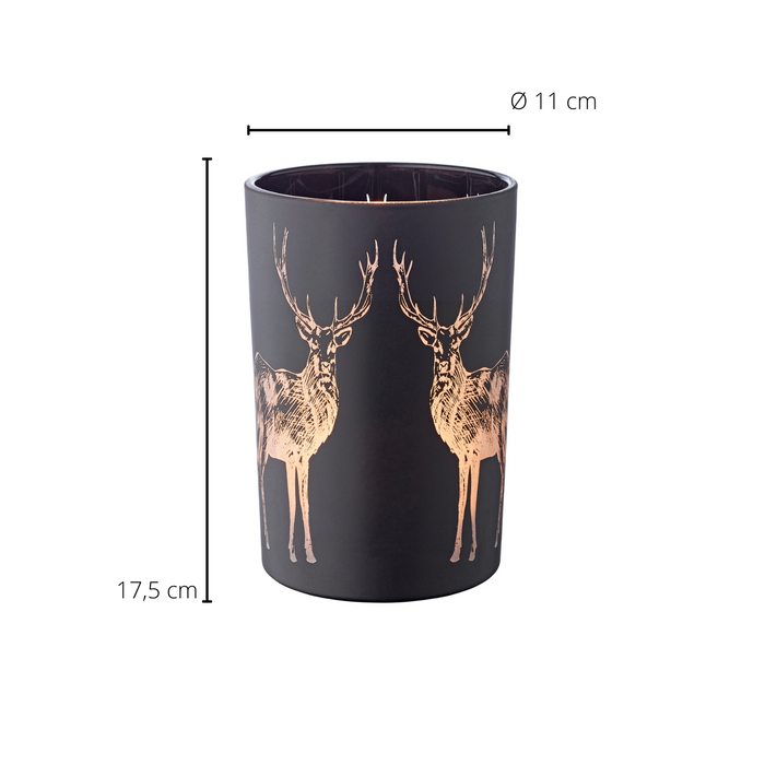 EDZARD Glas Windlicht Hirsch Tiu H 18 cm
