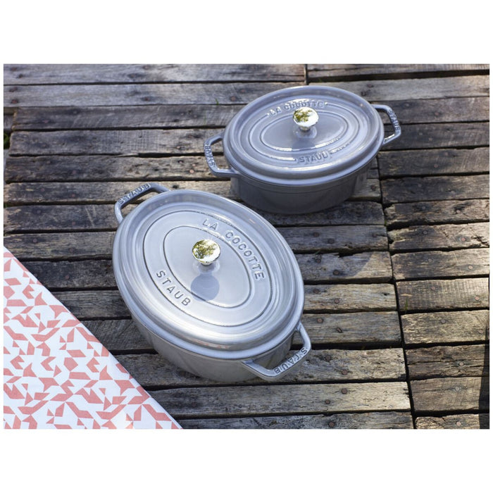 STAUB Cocotte, 37 cm | Graphit-Grau | oval | Gusseisen