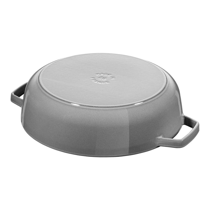 STAUB Bräter mit Chistera Drop-Structure, 24 cm | Graphit-Grau | rund | Gusseisen