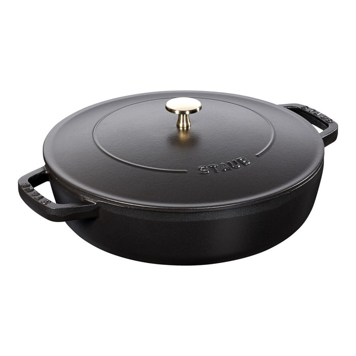 STAUB Bräter mit Chistera Drop-Structure, 28 cm | Schwarz | rund | Gusseisen