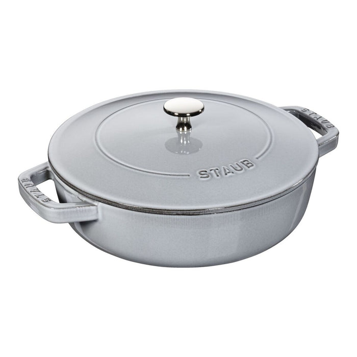 STAUB Bräter mit Chistera Drop-Structure, 24 cm | Graphit-Grau | rund | Gusseisen