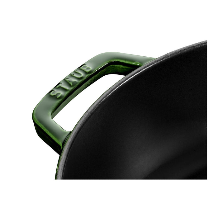 STAUB Bräter mit Chistera Drop-Structure, 24 cm | Basilikum-Grün | rund | Gusseisen