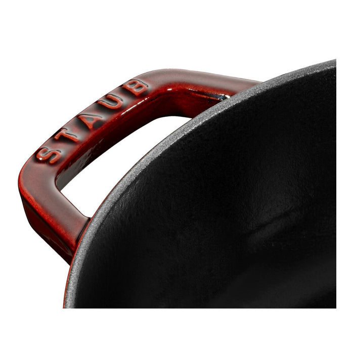 STAUB Bräter mit Chistera Drop-Structure, 28 cm | Grenadine-Rot | rund | Gusseisen