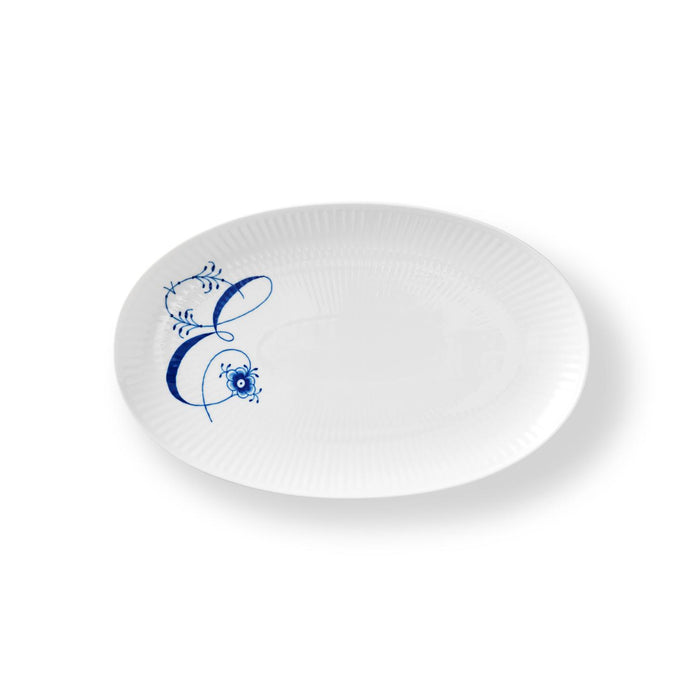 Royal Copenhagen Alphabet Oval Asiette, E, 23,5 cm