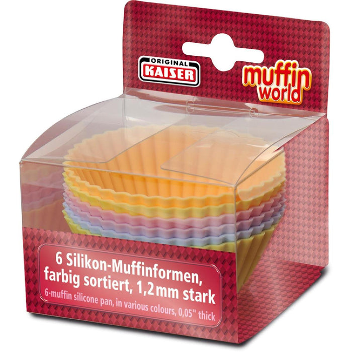 Kaiser Silikon-Muffinform-Set 6 Stück farbig Creativ