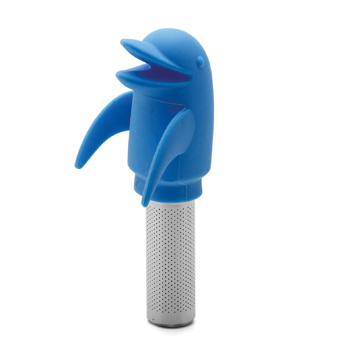 Weis Teebrüher Delphin Edelstahl / Silikon blau
