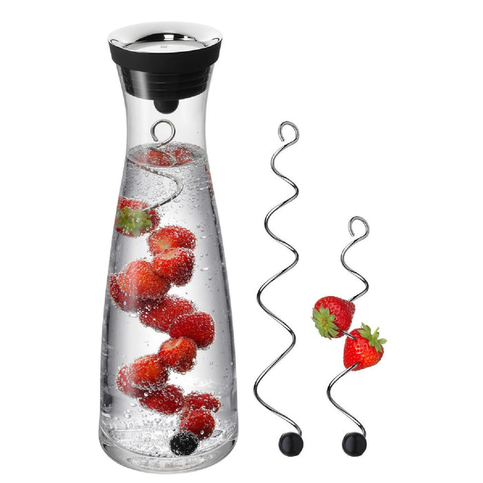 WMF Wasserkaraffe 1,0 l schwarz Basic mit 2 Fruchtspießen