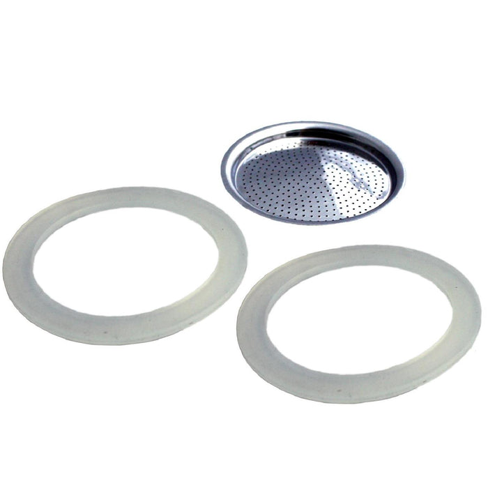 GEFU 2 Dichtungsringe/ 1 Filter für 16070 zu Art.-Nr. 16070 Espressokocher LUCINO, 3 Tassen