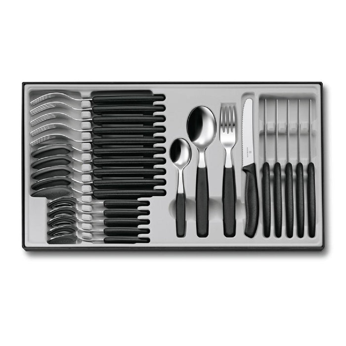 Victorinox Swiss Classic Tafelbesteck mit Tomatenmesser, 24-teilig, schwarz