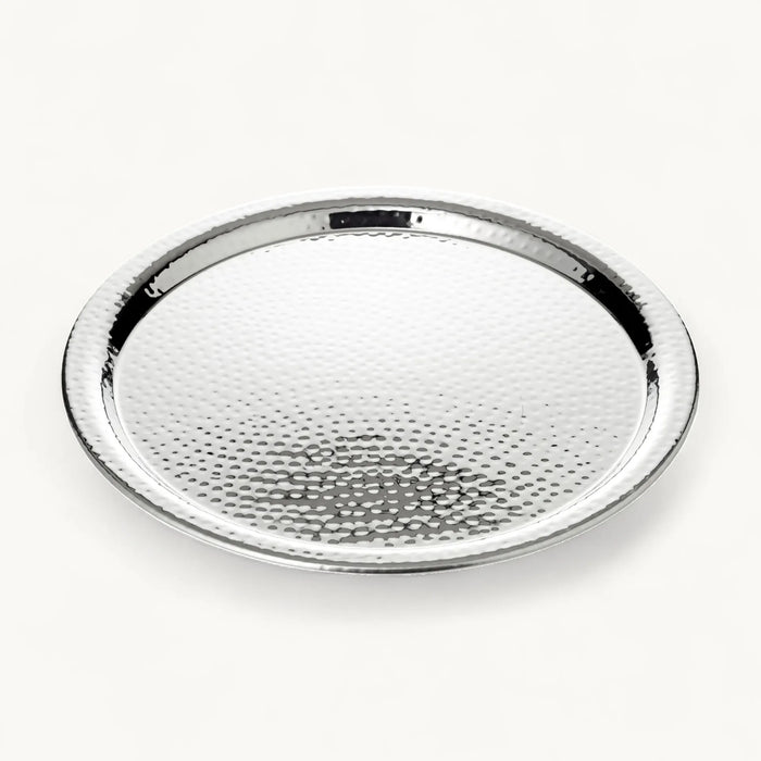 EDZARD Tablett Martella (ø 44 cm) rund, Edelstahl hochglanzpoliert, Serviertablett, Dekotablett