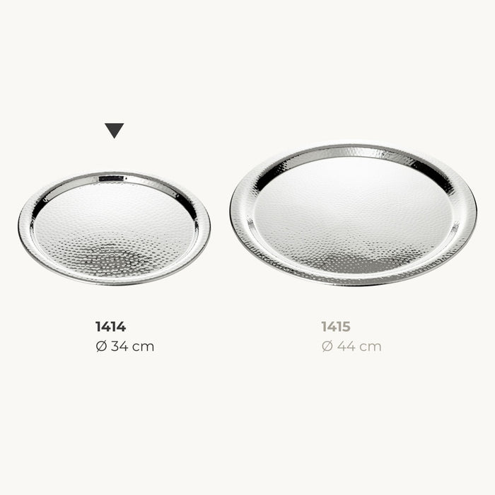 EDZARD Tablett Martella (ø 44 cm) rund, Edelstahl hochglanzpoliert, Serviertablett, Dekotablett