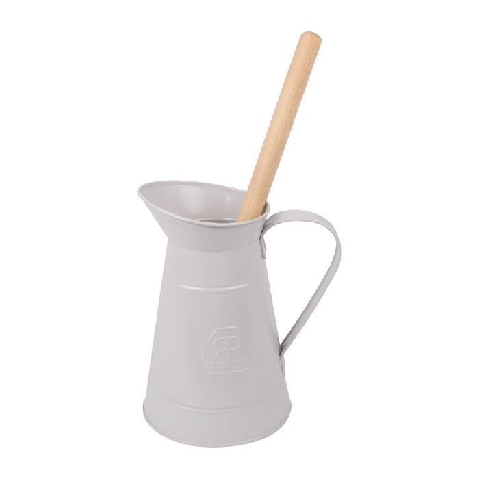 Redecker WC-Metallkanne mit WC-Bürste, weiß