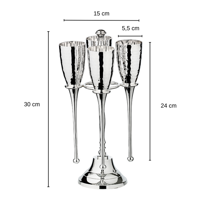 EDZARD 4 Sektkelche Didi mit Ständer H 32 cm