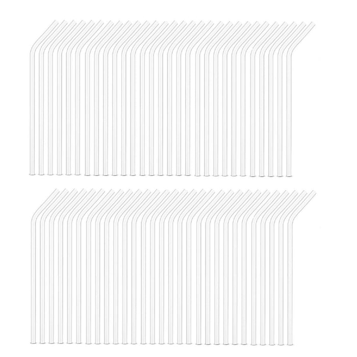 Weis Trinkhalme Glas angewinkelt transparent 24 cm - Set 50