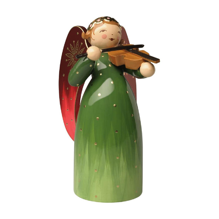 Wendt & Kühn Engel reich bemalt, grün, mit Violine