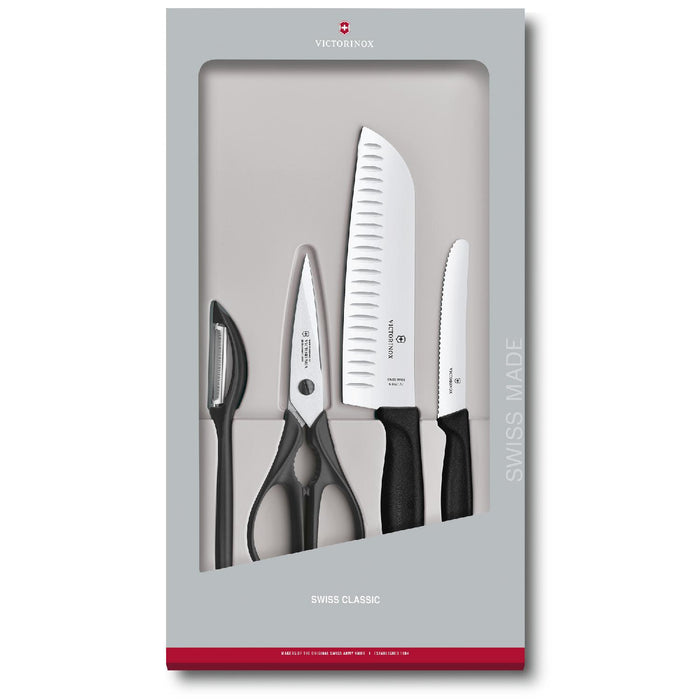 Victorinox Swiss Classic Küchengarnitur, 4-teilig, schwarz, Geschenkverp.