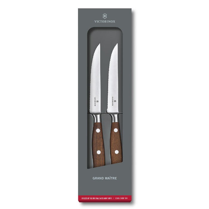 Victorinox Grand Maître Wood, Steakmesser-Set, 2-teil., Wellens., Geschenks.