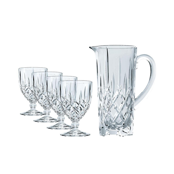 Nachtmann, 5-teiliges Krug-Set, 1x Krug (1190 ml) + 4 All Purpose-Gläser (350 ml), Kristallglas, Noblesse, 102387