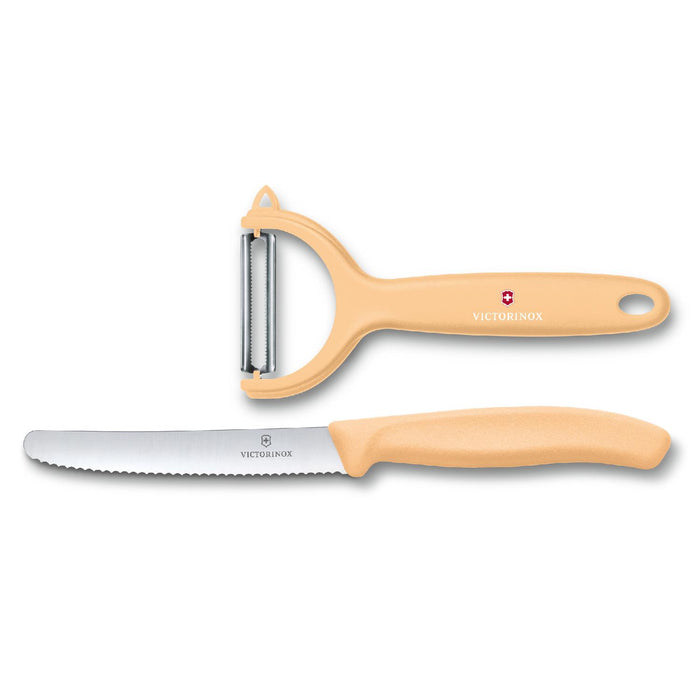 Victorinox Swiss Classic Set 2tlg., Tomatenmesser und Tomaten-/Kiwischäler, hellorange