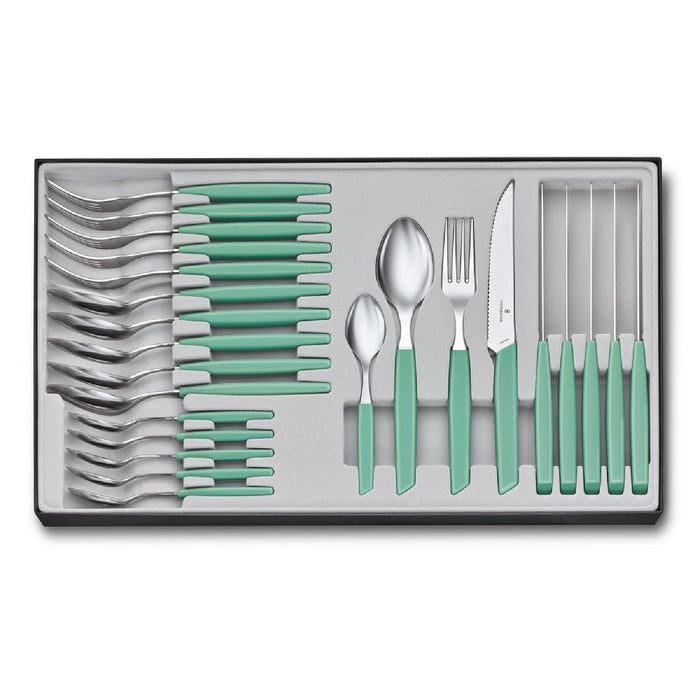 Victorinox Swiss Modern Besteck-Set (Steakmesser), 24-teilig, mint