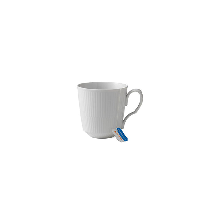 Royal Copenhagen Weiss Gerippt Cafe Latte Mug 46 cl