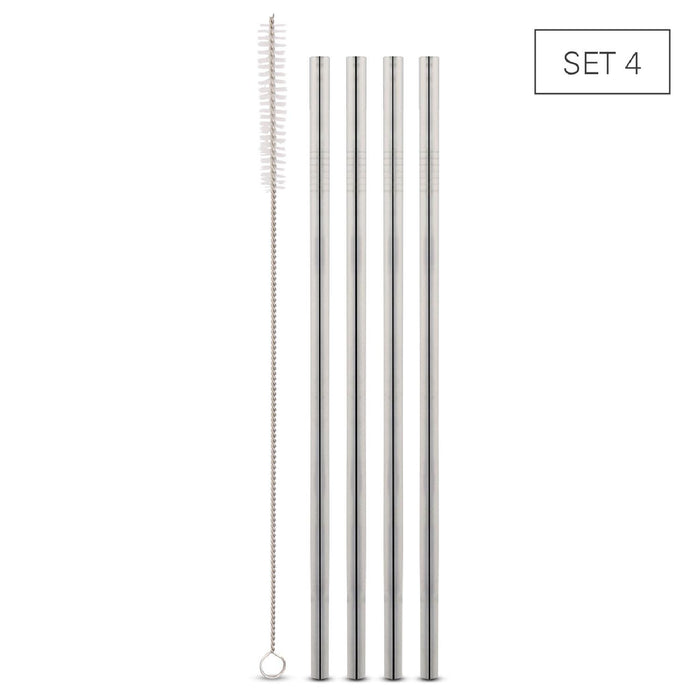 Weis Trinkhalme Edelstahl gerade- Set 4 + Bürste