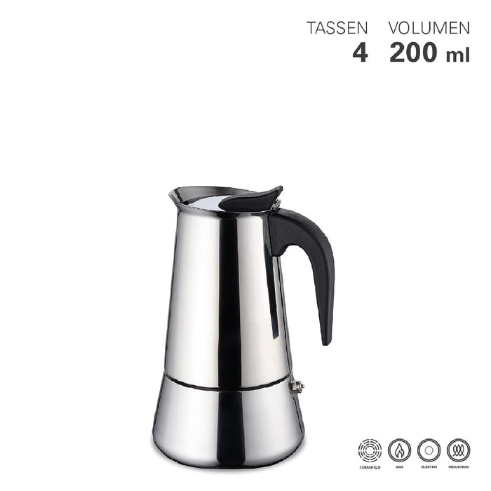 Weis Espressokocher aus Edelstahl für 4 Tassen
