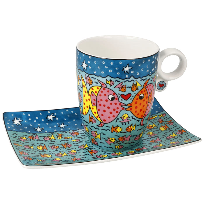Goebel Rizzi Family of Fish Künstlertasse mit Untertasse