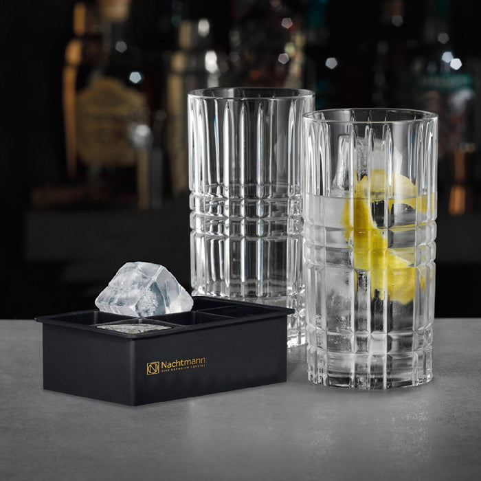 Nachtmann Square Longdrink Ice Cube Set: 2 Longdrinkgläser + 1 Eiswürfelform