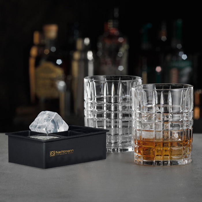 Nachtmann Square Whisky Ice Cube Set: 2 Whiskygläser + 1 Eiswürfelform