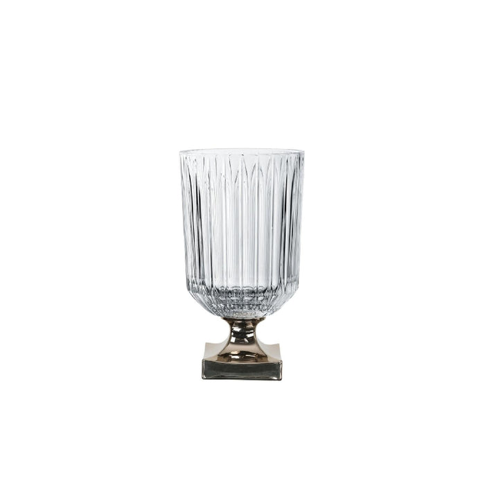 NACHTMANN Minerva Vase mit Fuß - Platin, 32cm