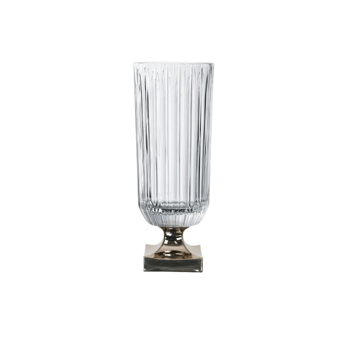 NACHTMANN Minerva Vase mit Fuß - Platin, 40cm