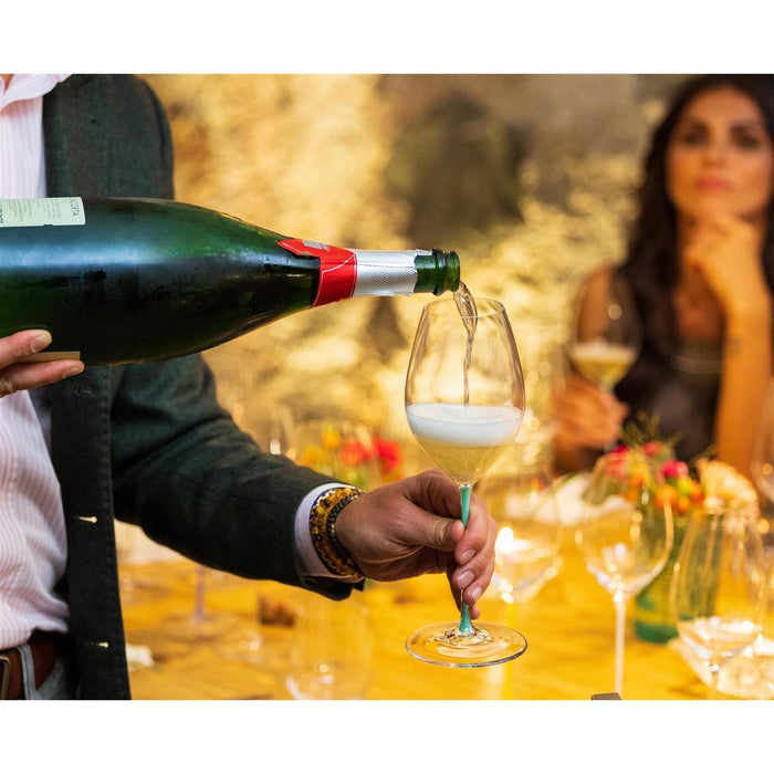 RIEDEL Fatto A Mano Champagner Weinglas - Türkis