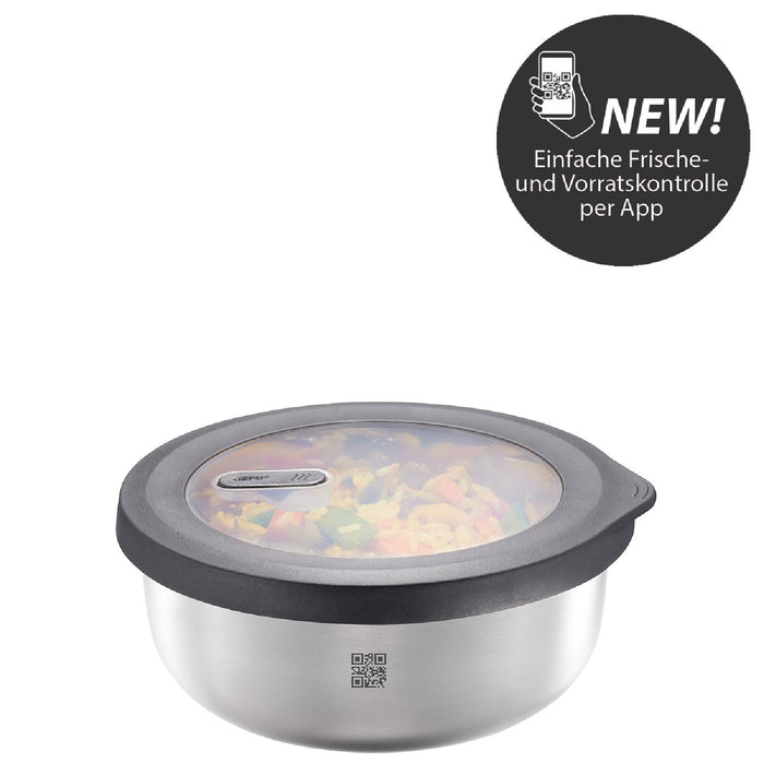 GEFU Frischhaltedose PROVIDO, rund, 1.000 ml (Frische- und Vorratskontrolle per App)