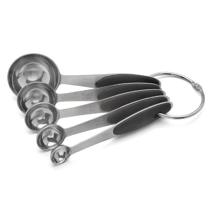 Weis Messlöffel-Set 5 Edelstahl / Silikon schwarz