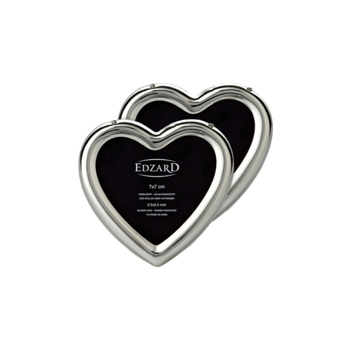 EDZARD Mini-Fotorahmen 2er Set Herz 7x7cm