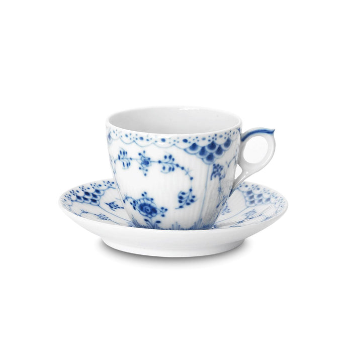 Royal Copenhagen Musselmalet Halbspitze Tasse mit Untertasse - 17 cl