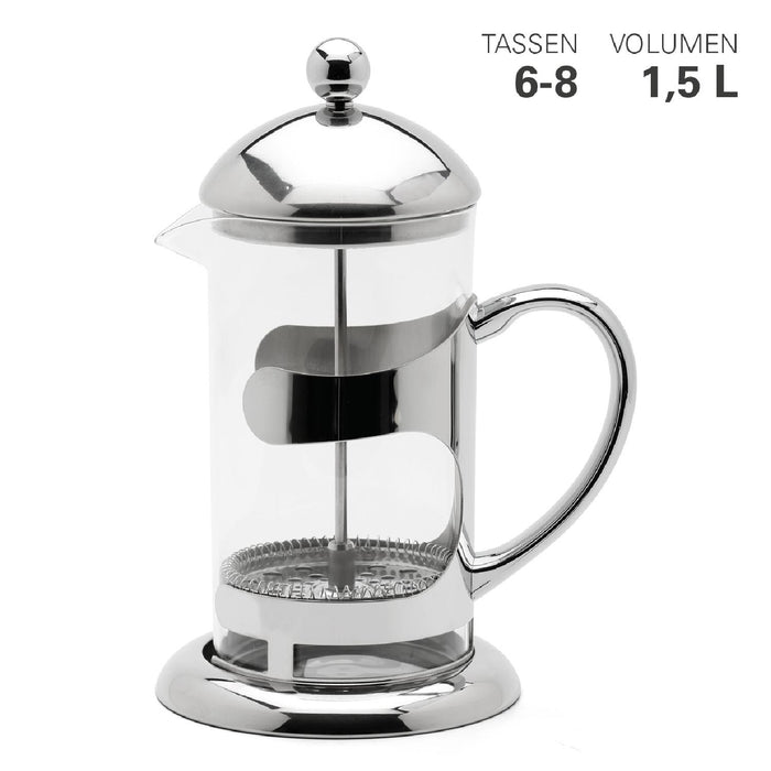 Weis Pressfilterkanne Borosilikatglas / Edelstahl 1,5 L