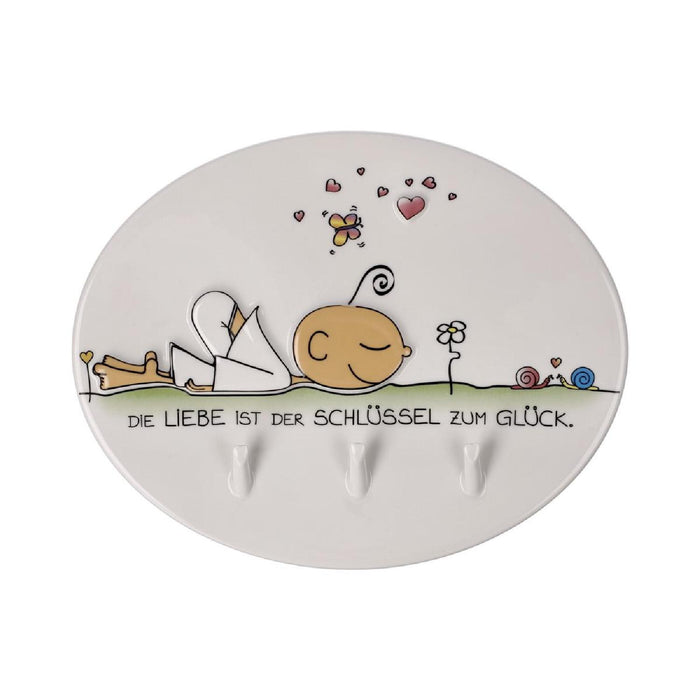 Goebel Wohnaccessoires Der kleine Yogi - Der Schlüssel zum Glück - Schlüsselbrett