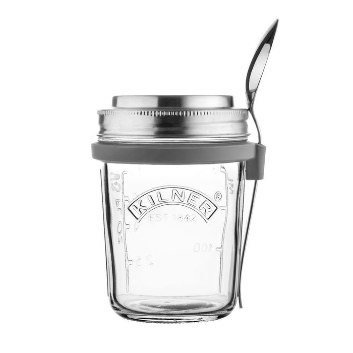 KILNER Frühstücksglas mit Löffel, 350 ml