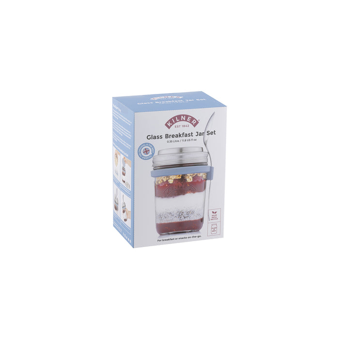 KILNER Frühstücksglas mit Löffel, 350 ml