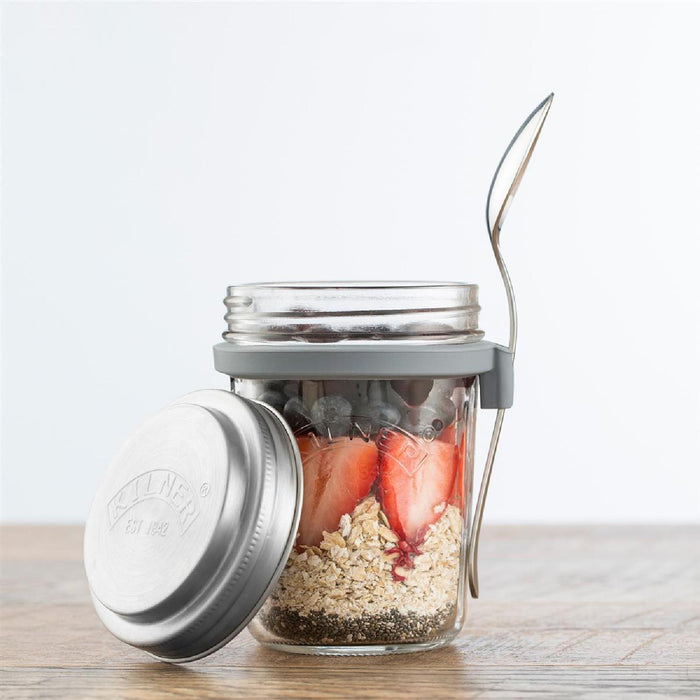 KILNER Frühstücksglas mit Löffel, 350 ml
