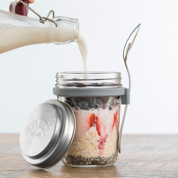 KILNER Frühstücksglas mit Löffel, 350 ml