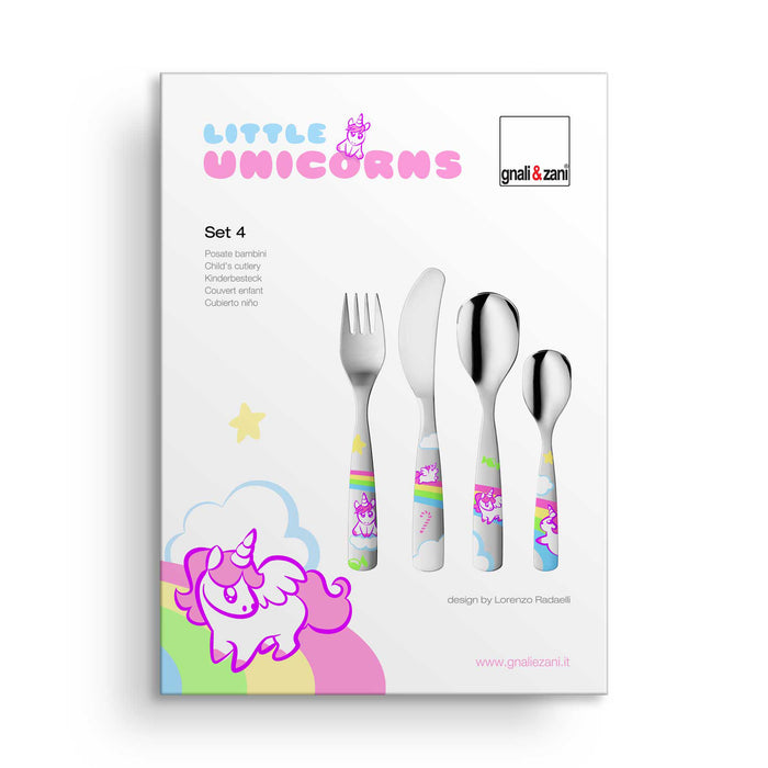 GNALI & ZANI Kleine Einhörner - Kinderbesteck Set, 4-teilig